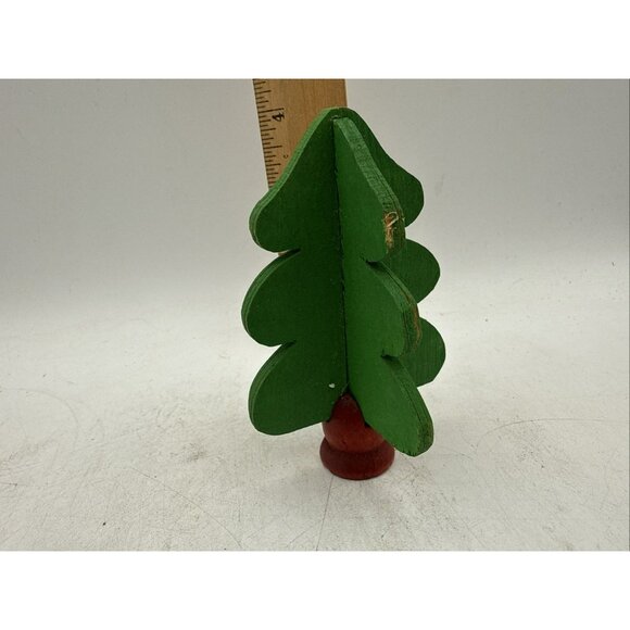 Folk Art Norwegian Swedish Wood Christmas Tree Candle Holder - Picture 7 of 10